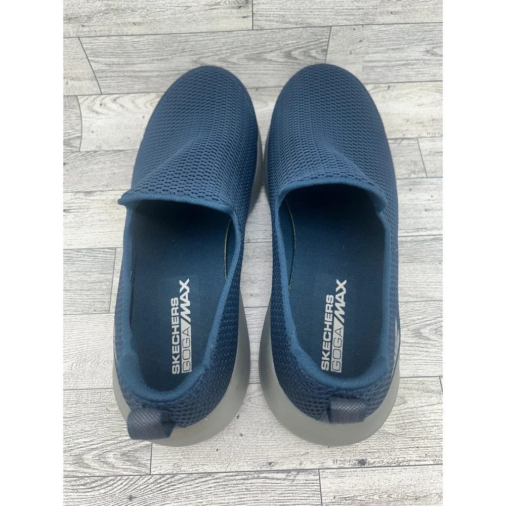 Skechers Go Walk Max Men Navy Grey Slip‎ On Walking Shoes 54600 Size 9.5